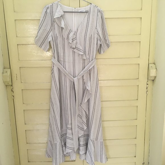 Authentic Calvin Klein Women's Ruffle Front Wrap Dress - Picture 2 of 12